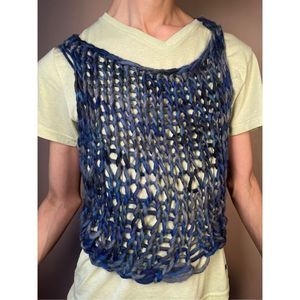 Tank Mesh Crochet Festival Top Binder Crop Ravenclaw Sweater